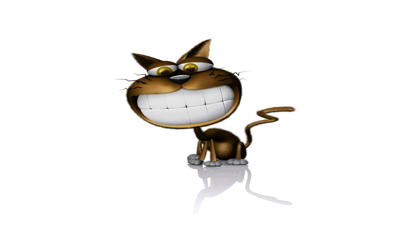卡通猫大牙齿 壁纸