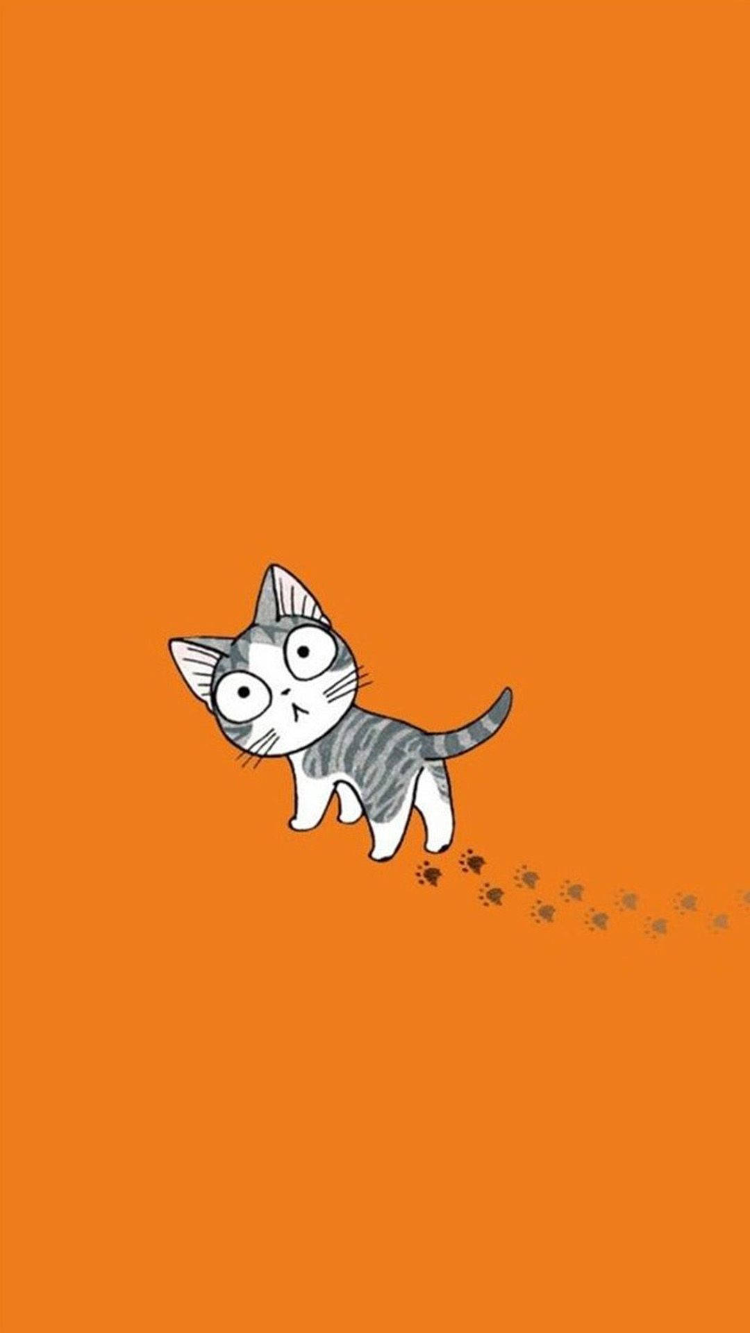 卡通猫爪印 壁纸