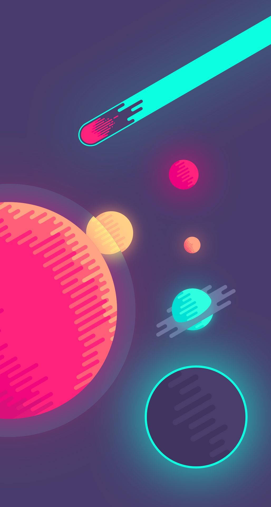 卡通霓虹星球独立手机壁纸 壁纸