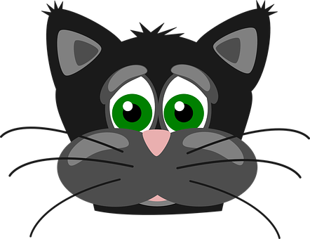 卡通黑猫绿眼睛 壁纸