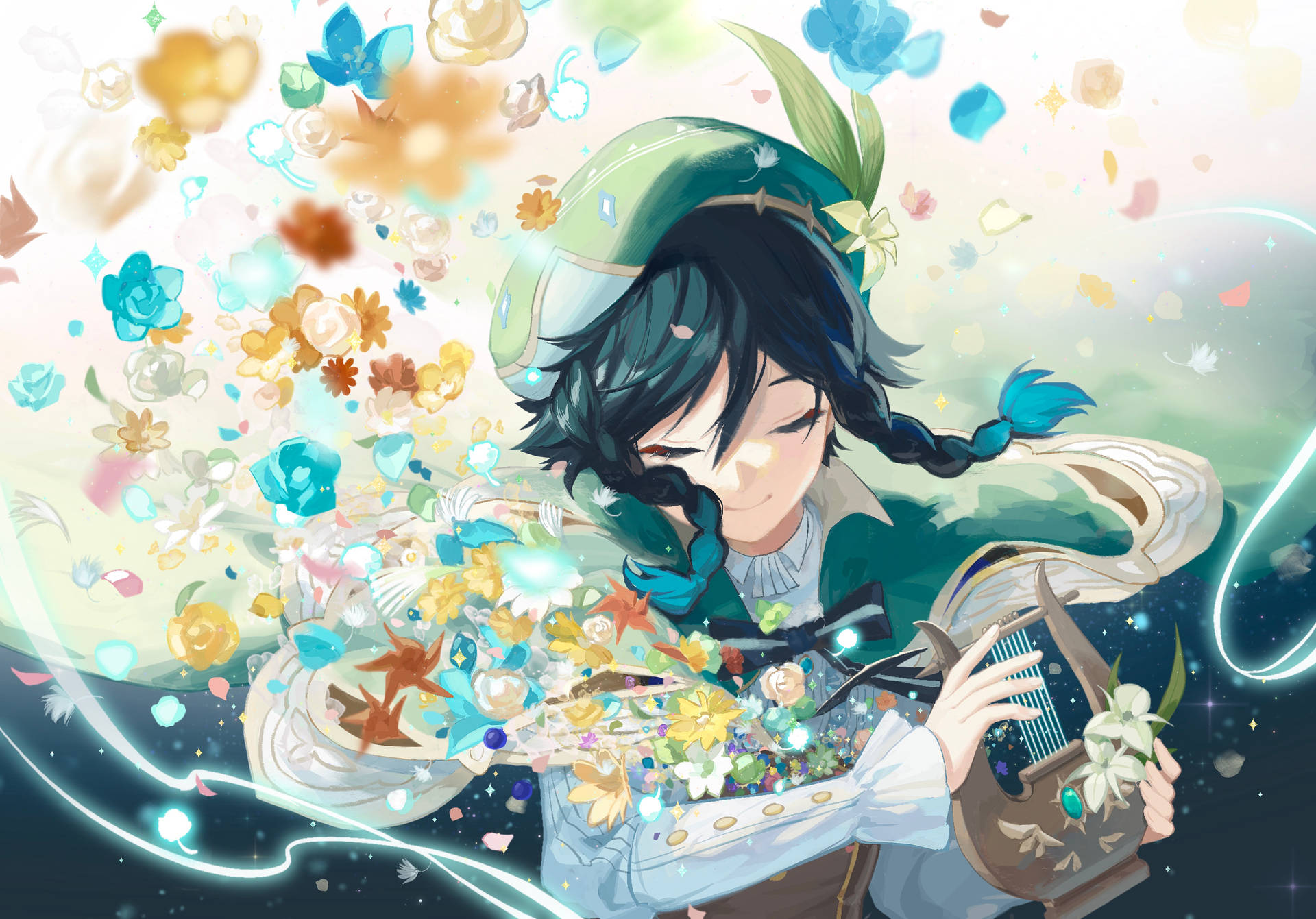 原神温迪与缤纷花朵