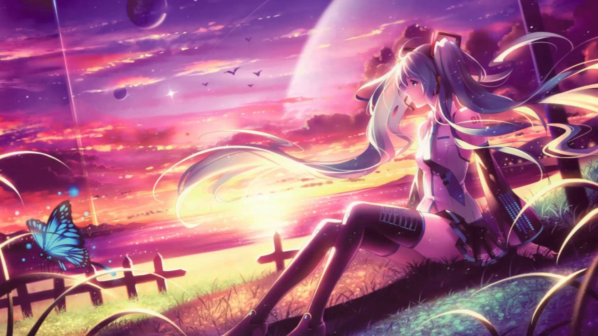 双马尾动漫女孩 Nightcore 壁纸