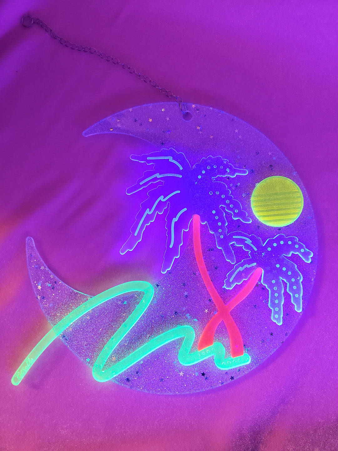 发光霓虹月亮 壁纸