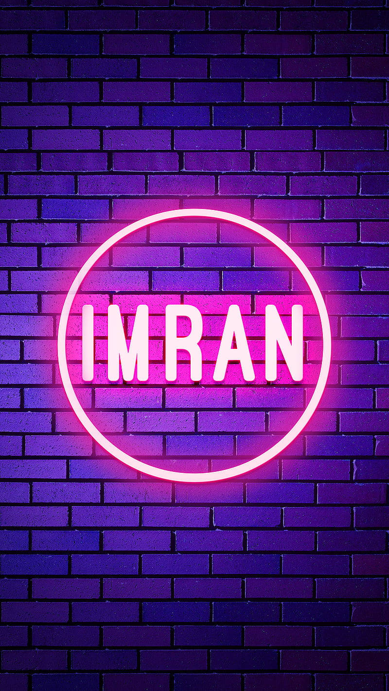 发光霓虹灯名字Imran 壁纸