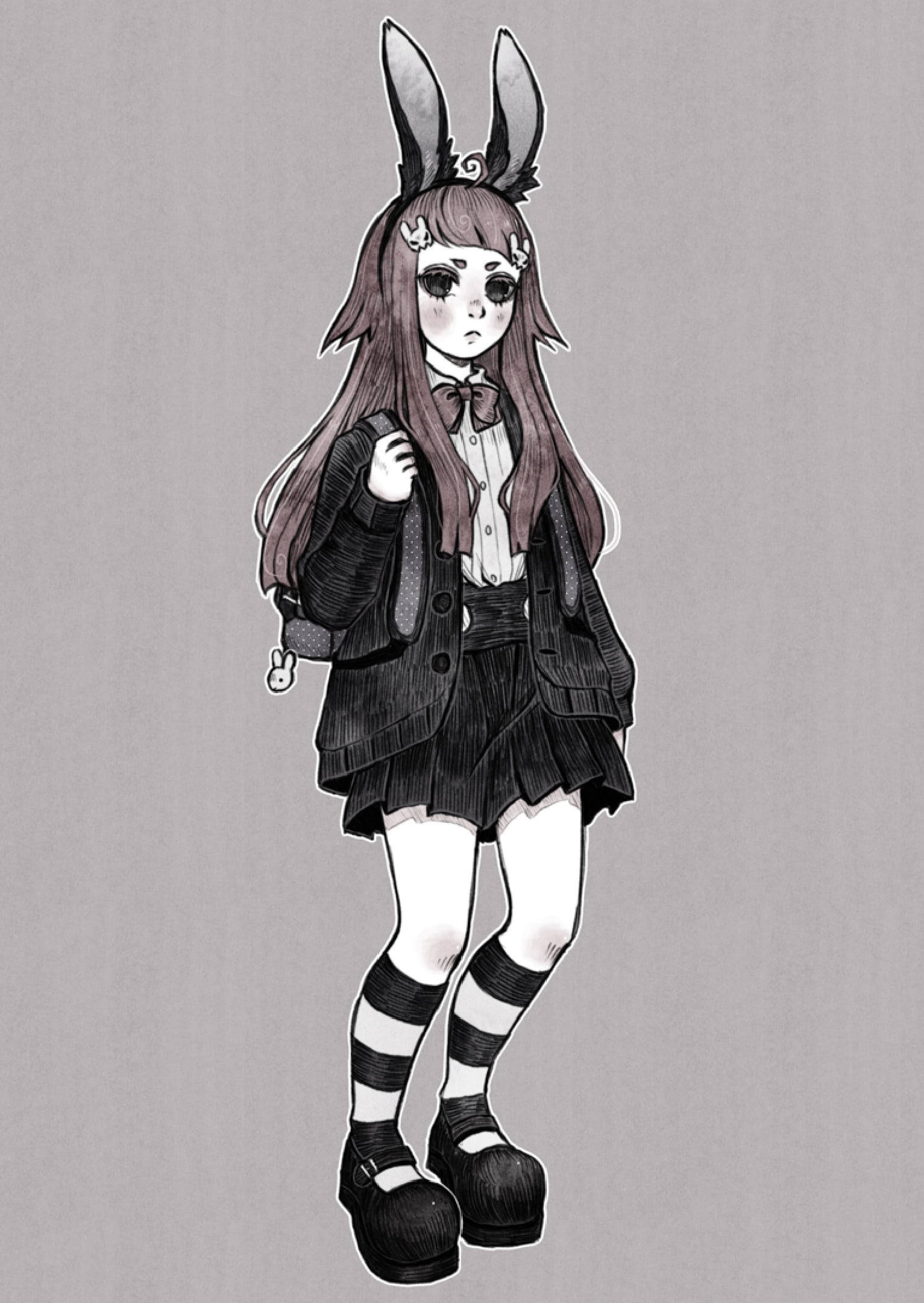 另类美学少女朋克卡通 壁纸