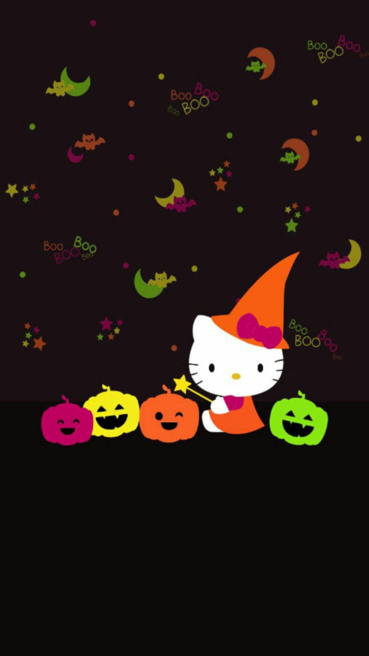 可爱万圣节黑色Hello Kitty 壁纸