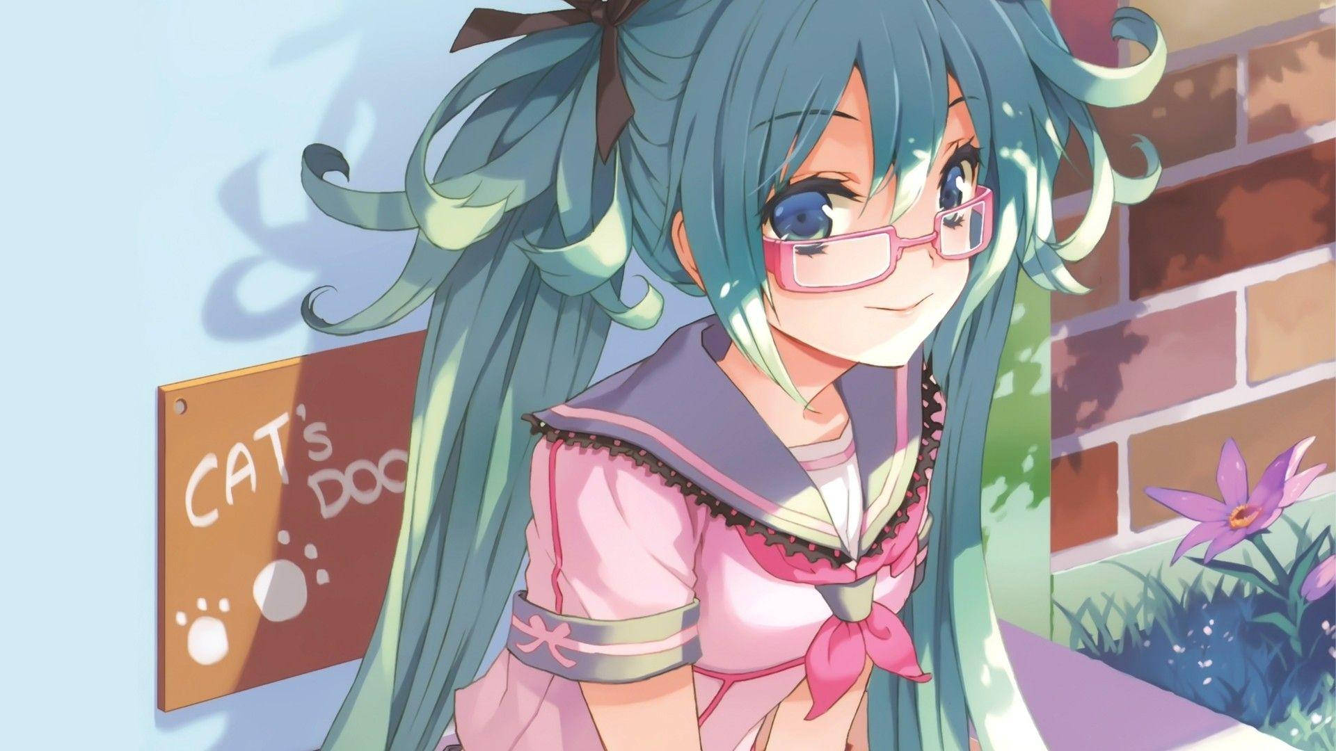 可爱动漫初音未来穿着校服 壁纸