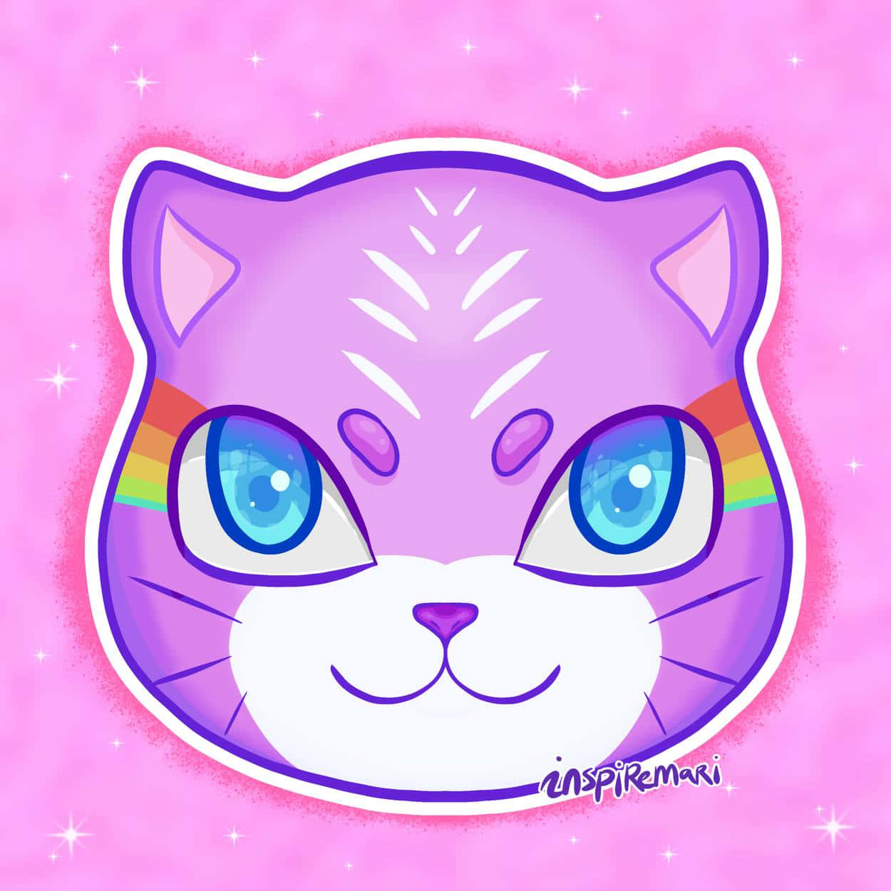可爱动漫猫咪打盹 壁纸
