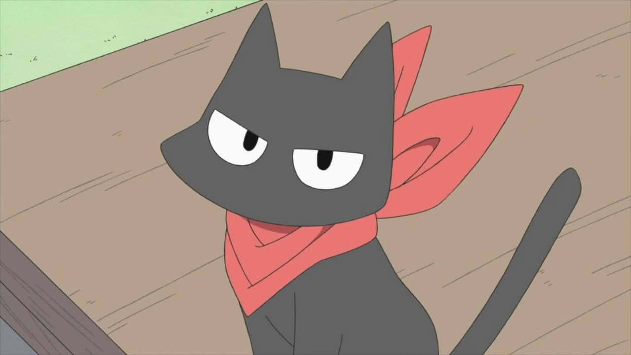 可爱动漫猫咪看向镜头 壁纸