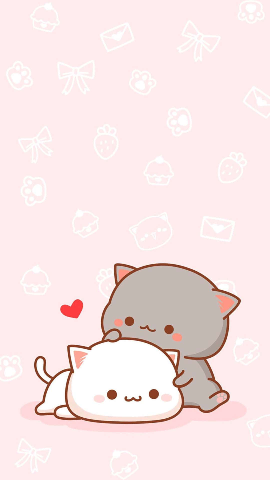 可爱动漫猫桃子和Goma 壁纸