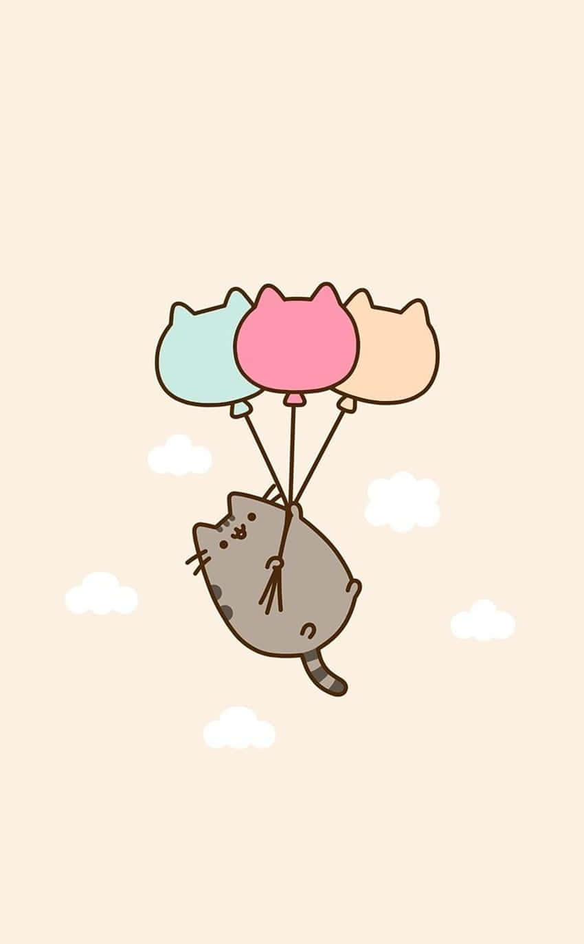 可爱卡哇伊气球猫咪 壁纸