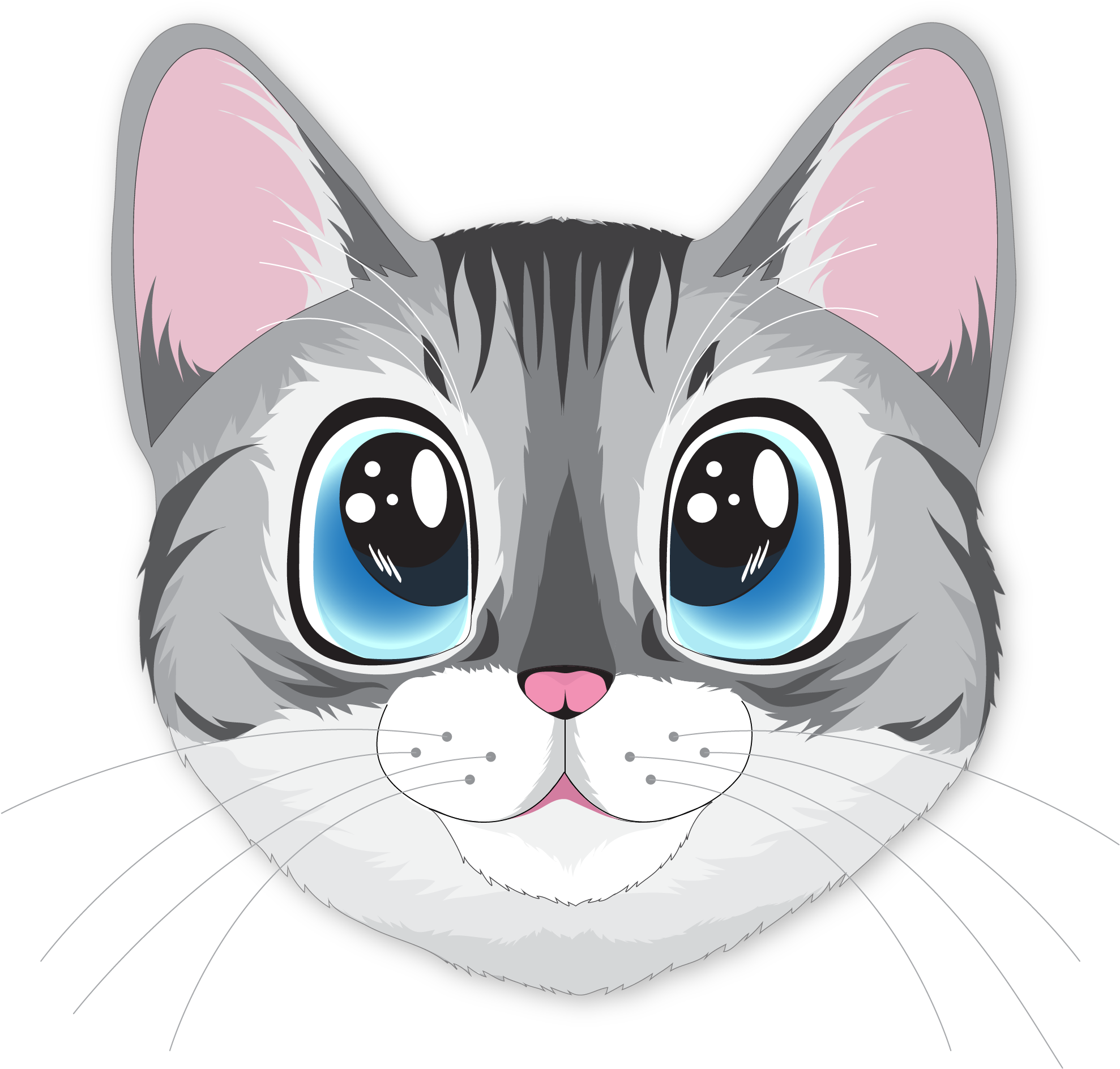 可爱卡哇伊猫咪插画 壁纸