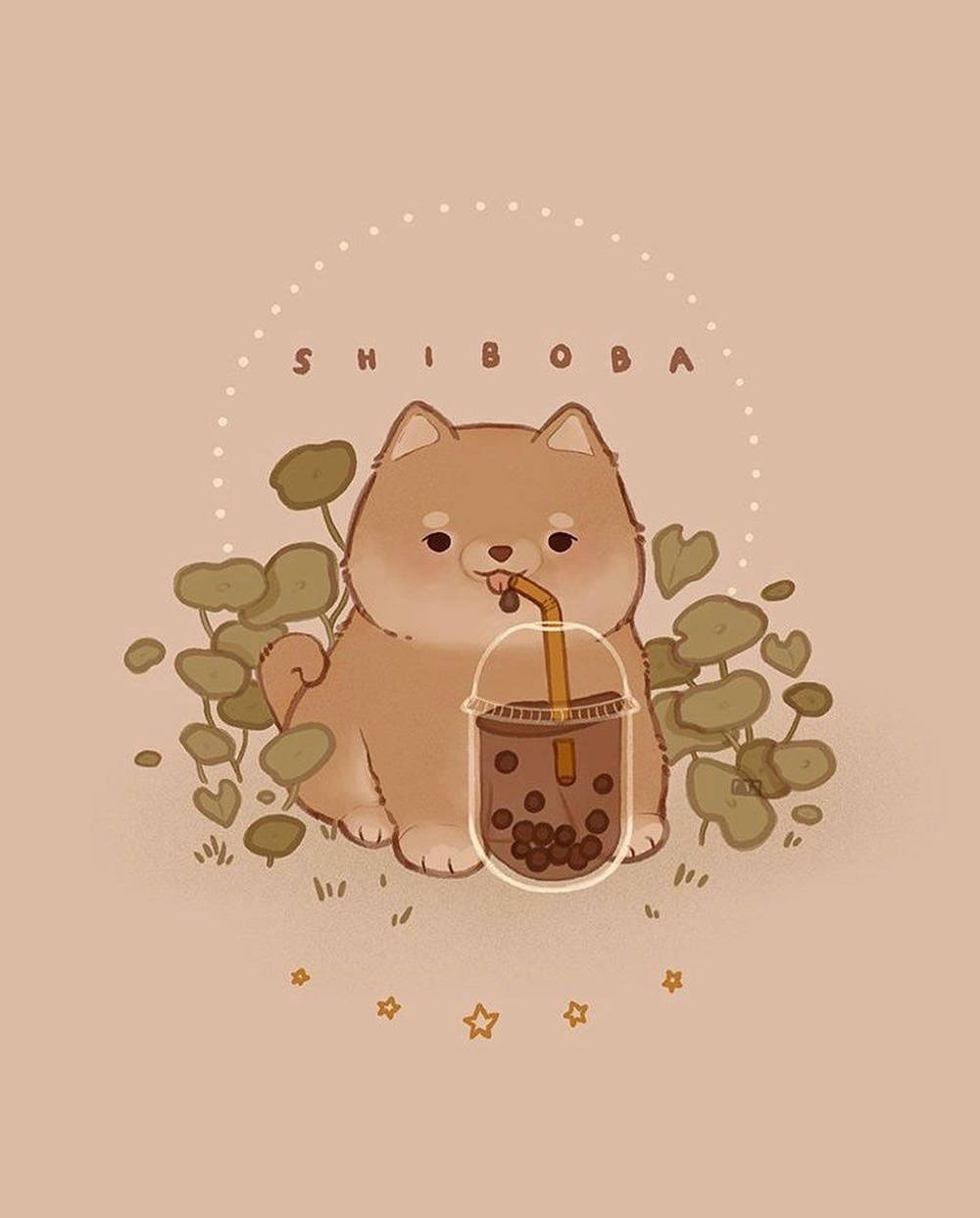 可爱卡哇伊风 柴犬波波 壁纸