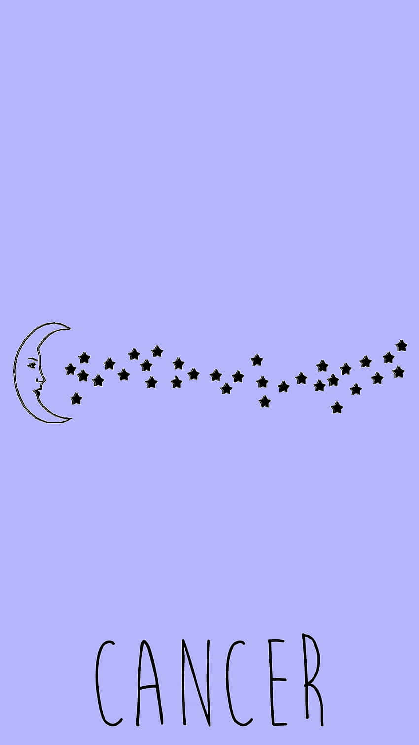 可爱巨蟹座星座淡紫色 壁纸