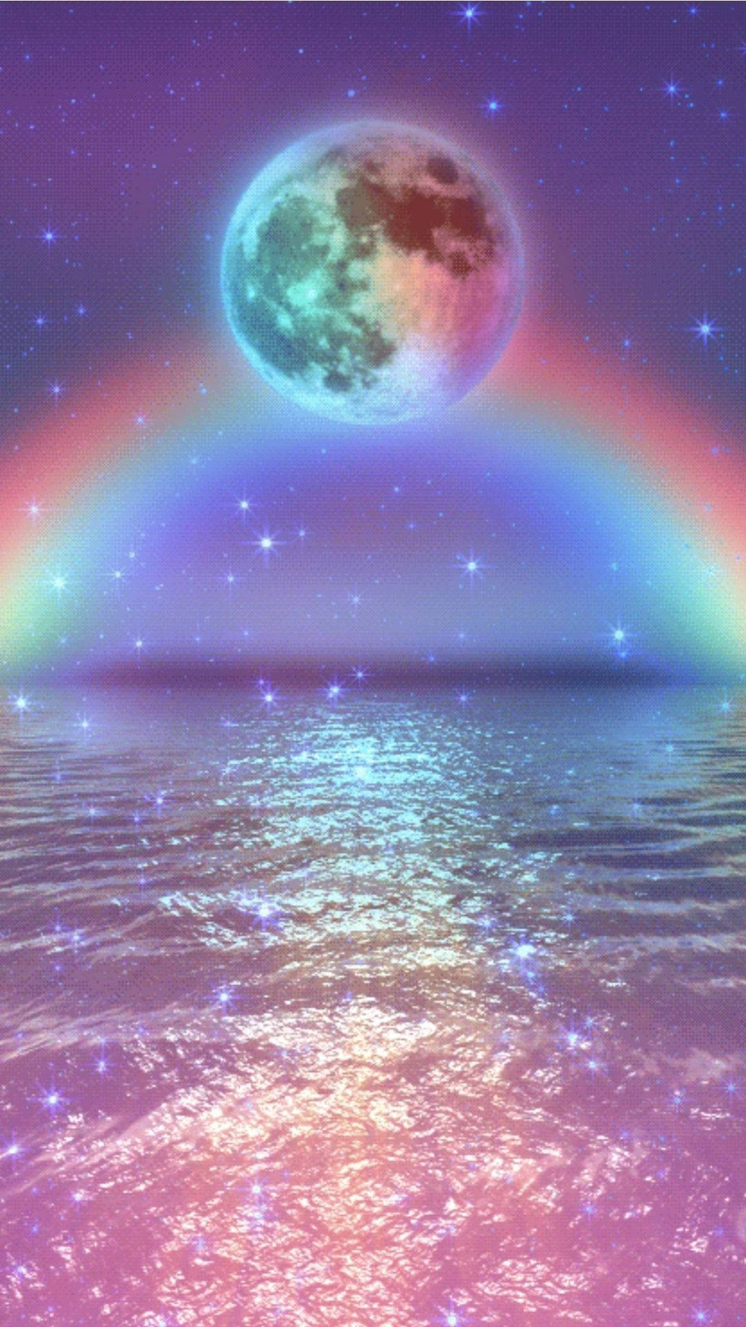 可爱星系中的唯美月亮 壁纸