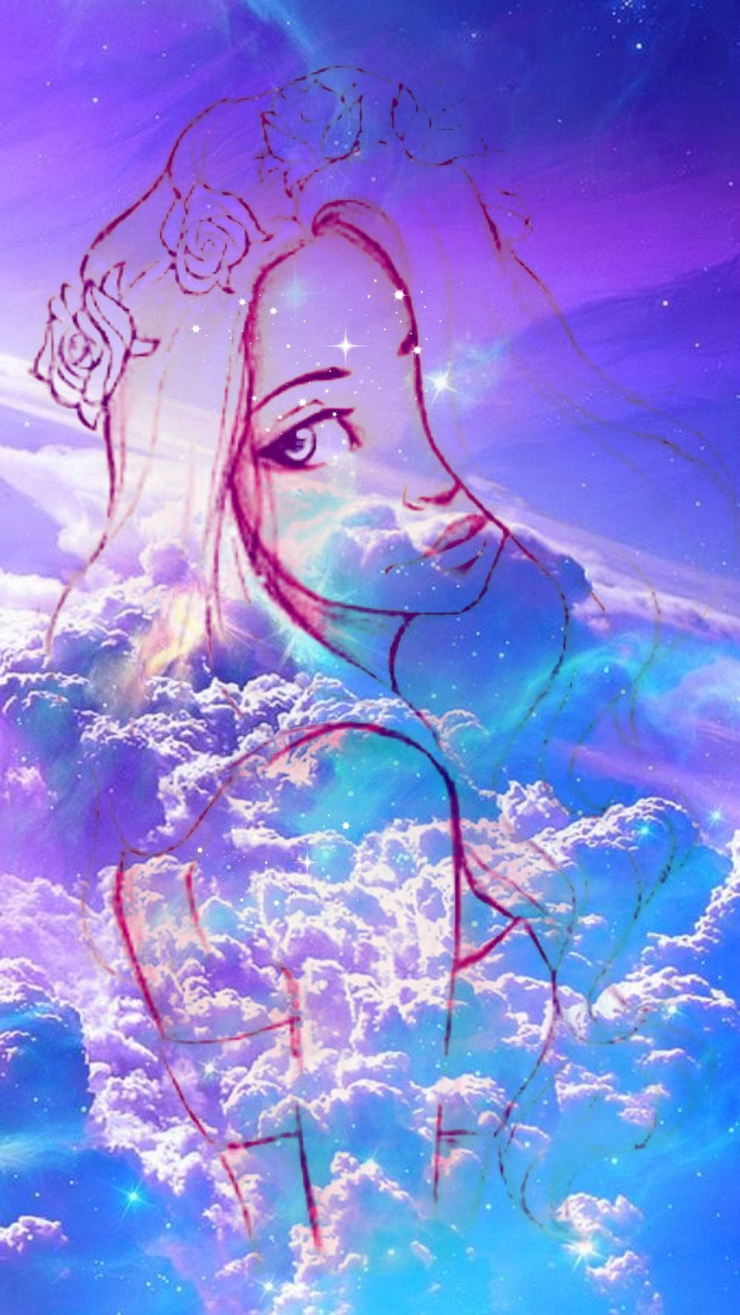 可爱星系中的女孩 壁纸