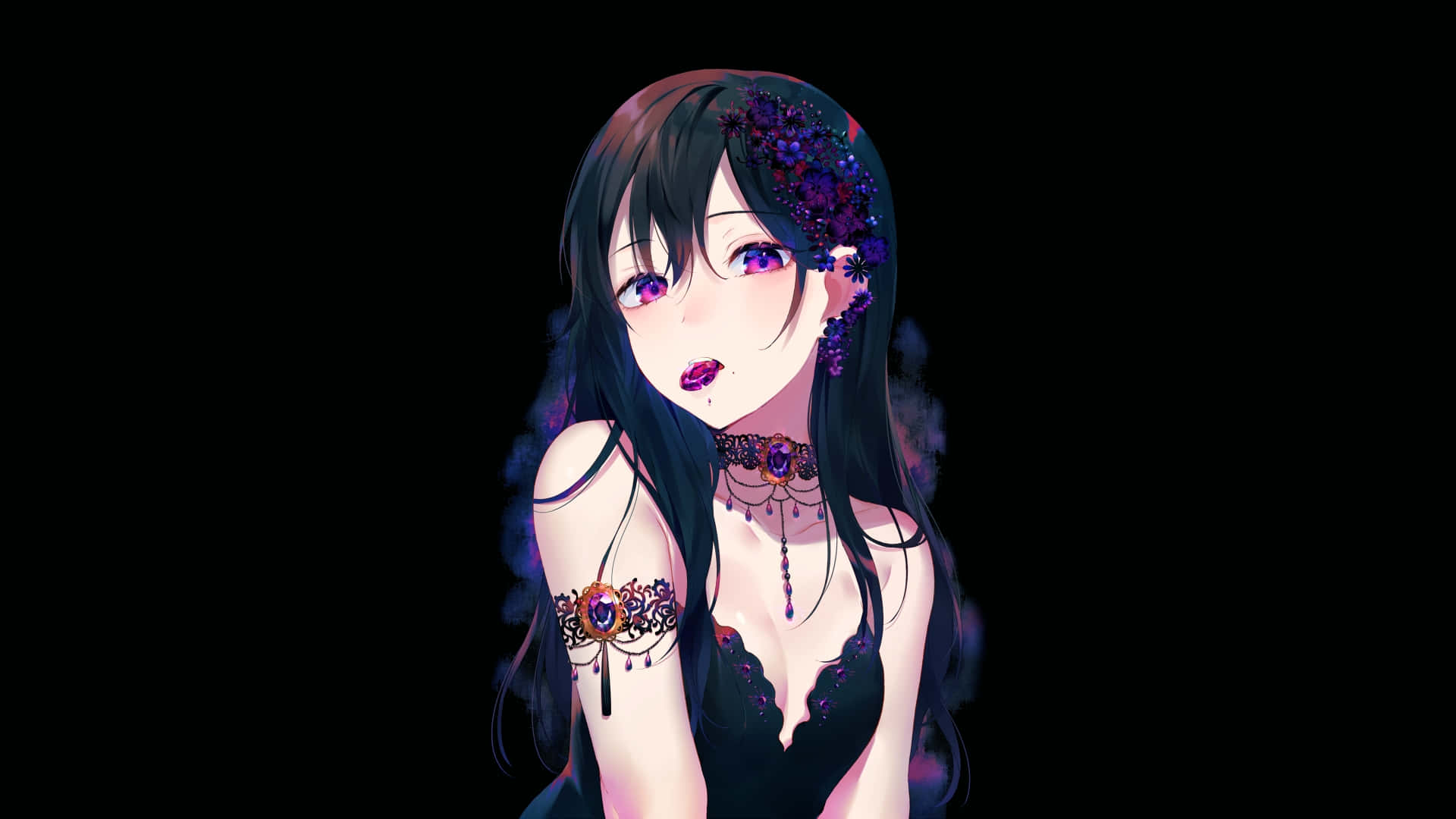 可爱暗黑风动漫女孩 壁纸
