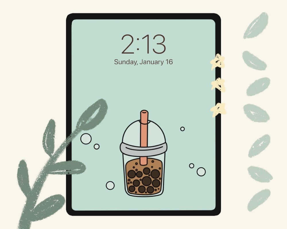 可爱波波奶茶锁屏壁纸 壁纸