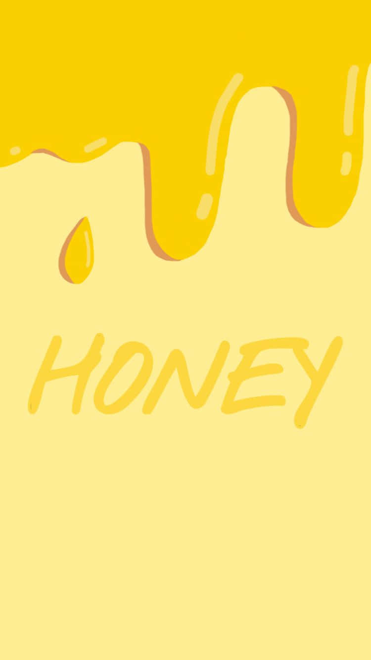 可爱淡黄色滴落蜂蜜 壁纸