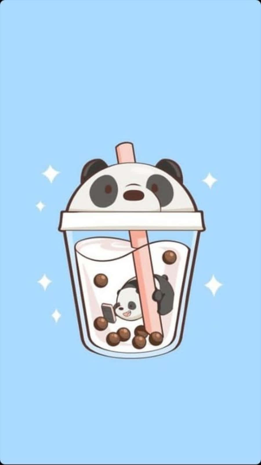 可爱熊猫奶茶头像图片 壁纸