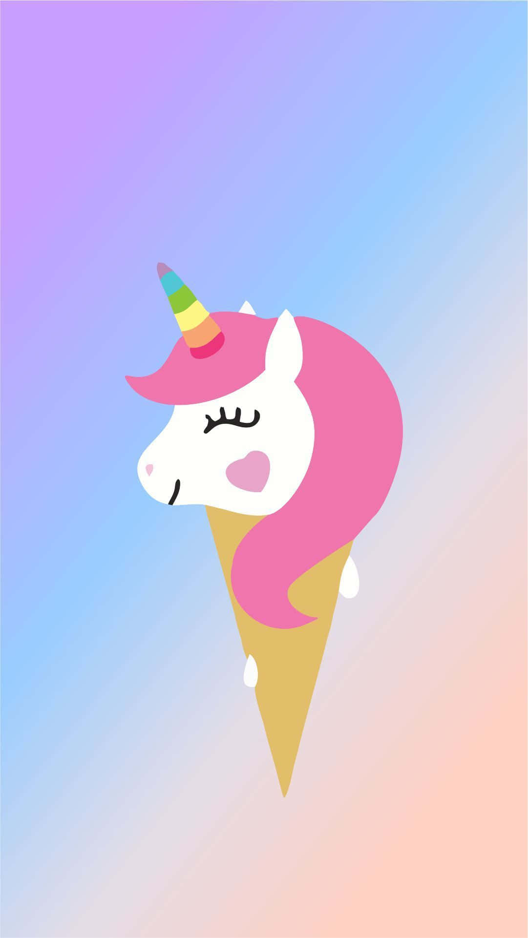 可爱独角兽头三角插画艺术图 壁纸