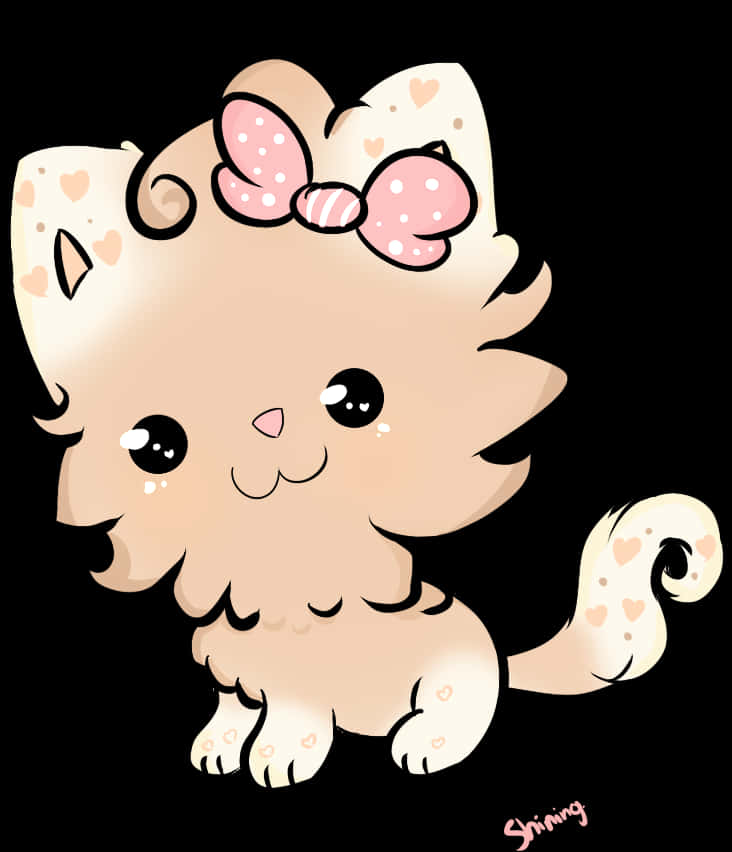 可爱猫咪与蝴蝶结 壁纸