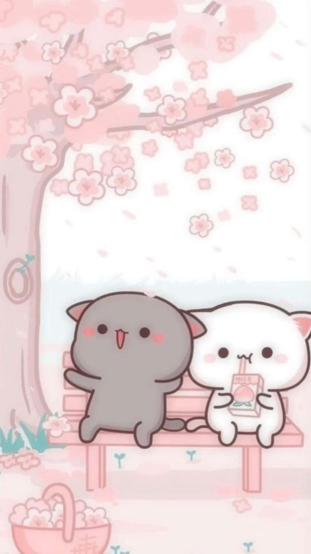 可爱猫咪桃子与五万 壁纸