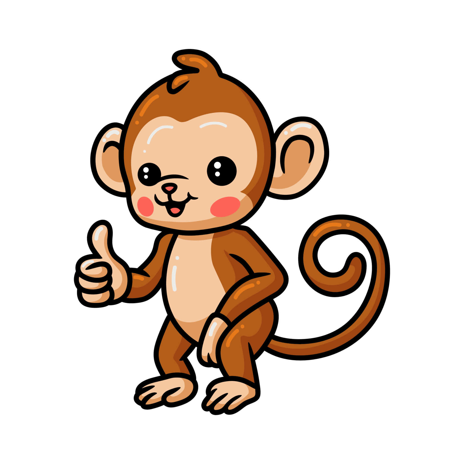 可爱猴子微笑打招呼 壁纸