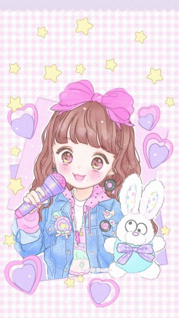 可爱甜美歌手女孩 壁纸
