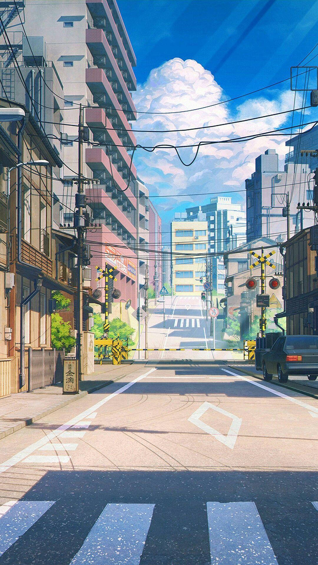 可爱的日本动漫城市 壁纸