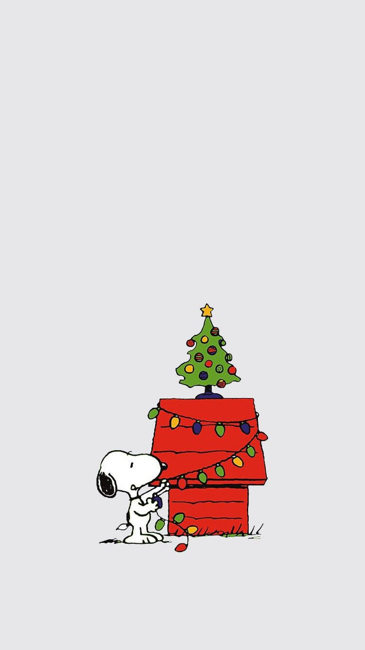 可爱简约圣诞iPhone史努比 壁纸