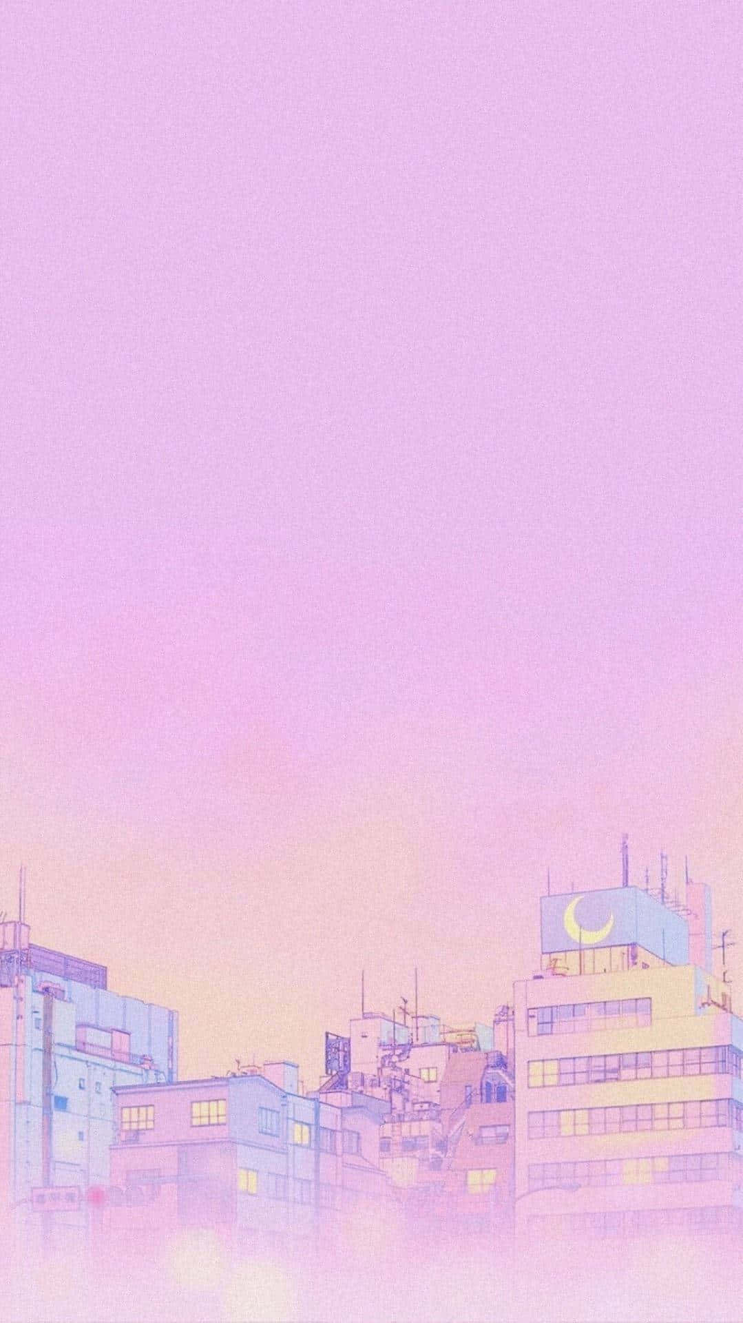 可爱粉彩城市手机壁纸 壁纸