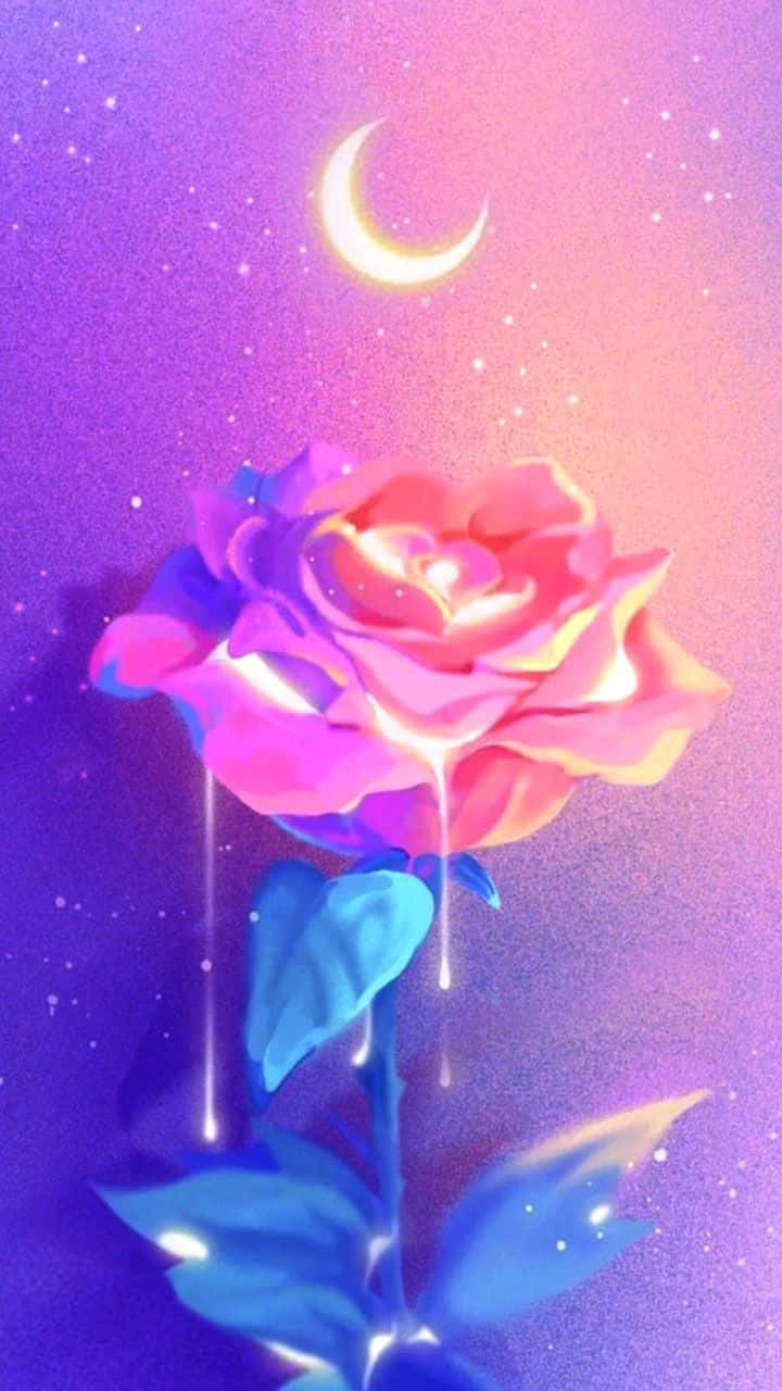 可爱粉彩星系玫瑰 壁纸