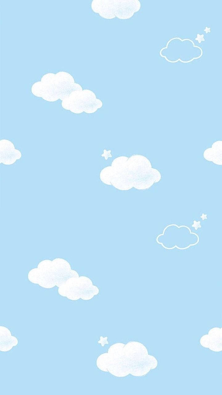 可爱粉蓝美学卡通云朵 壁纸