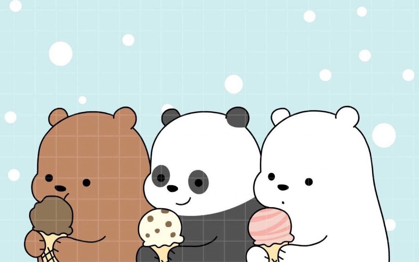 可爱萌熊吃冰淇淋电脑壁纸 壁纸