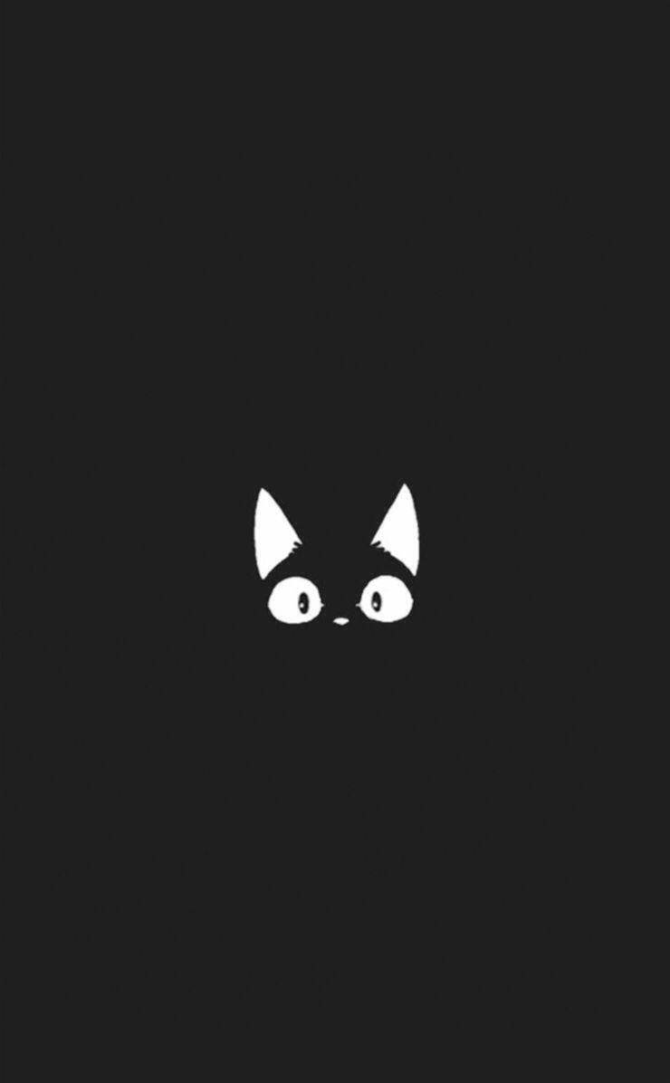 可爱黑白美学动漫猫 壁纸