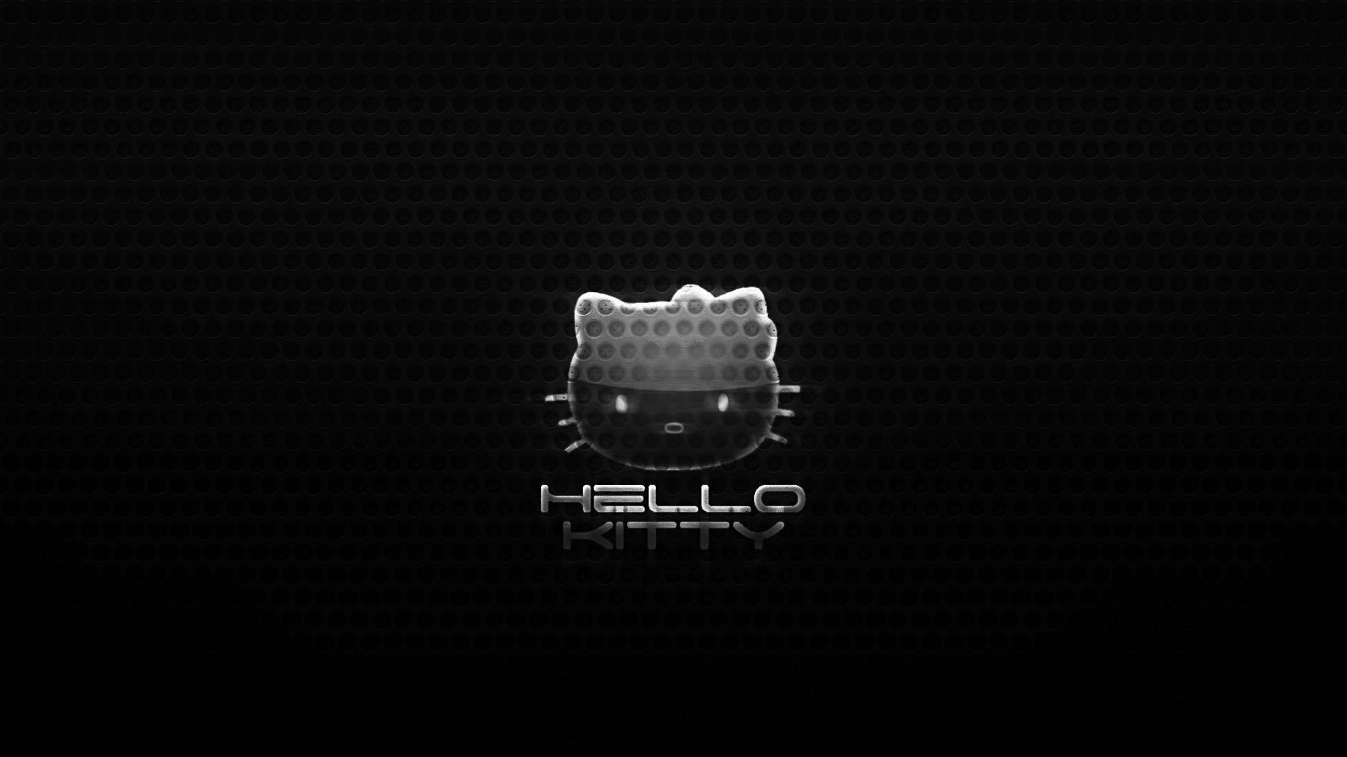 可爱黑色Hello Kitty标志 壁纸