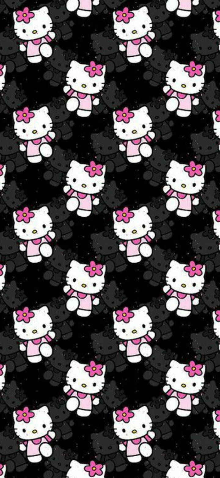 可爱黑色Hello Kitty设计 壁纸
