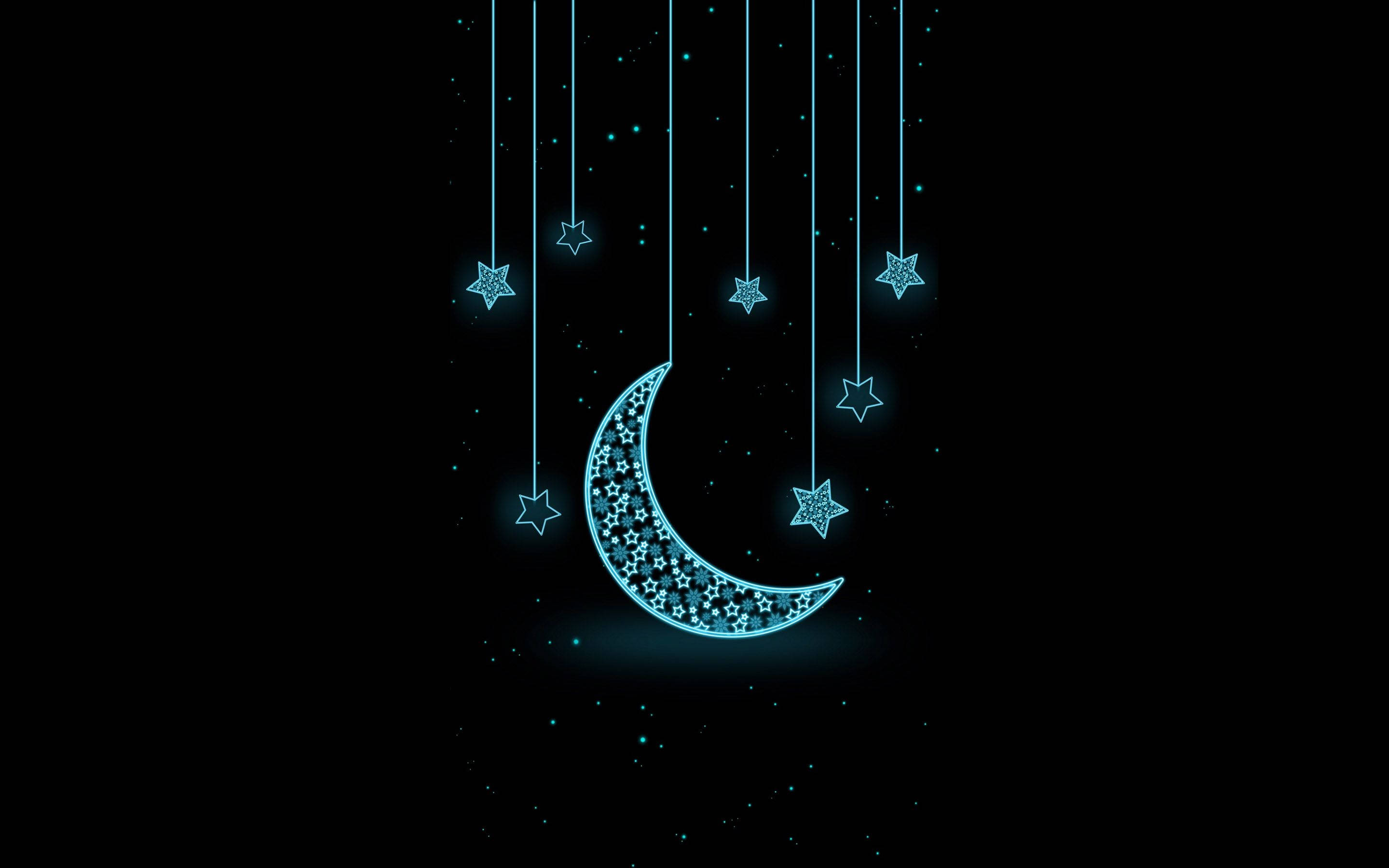 可爱黑色星星与月亮 壁纸