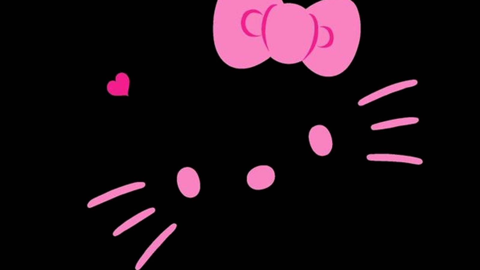 可爱黑色极简Hello Kitty 壁纸