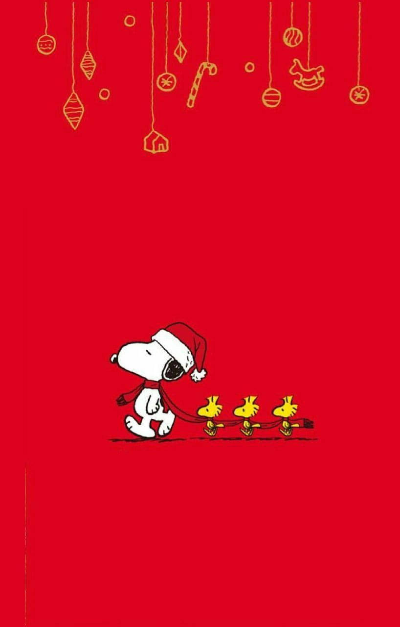 史努比圣诞红围巾 壁纸