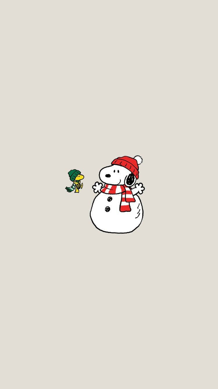 史努比圣诞雪人 壁纸