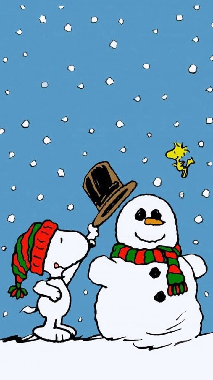 史努比圣诞雪人帽子 壁纸
