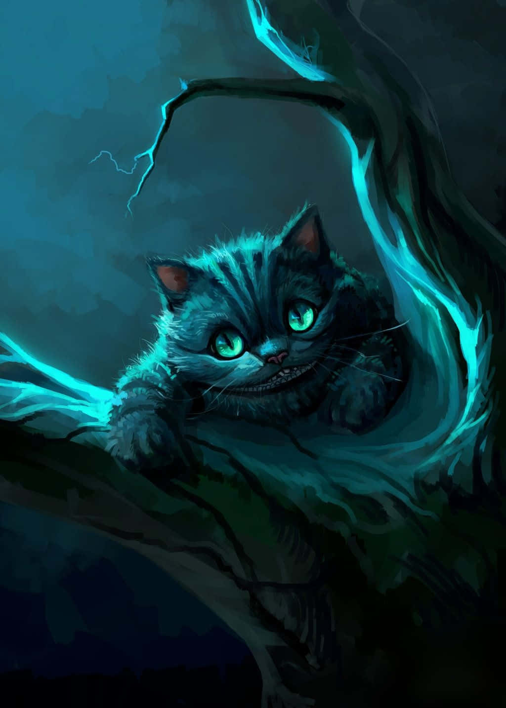 咧嘴笑的柴郡猫 壁纸