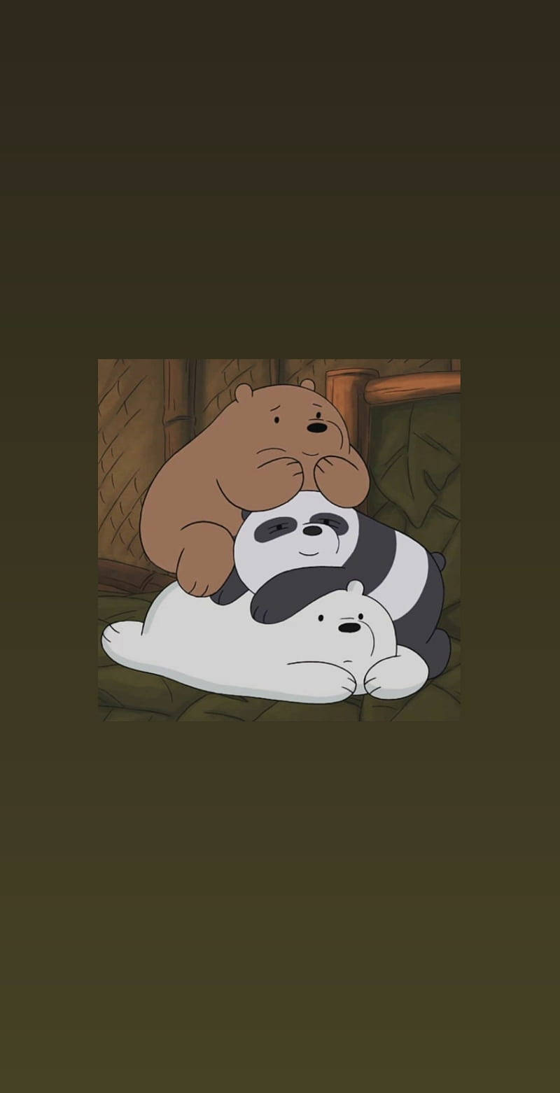 《咱们裸熊》三熊叠罗汉文艺卡通壁纸 壁纸