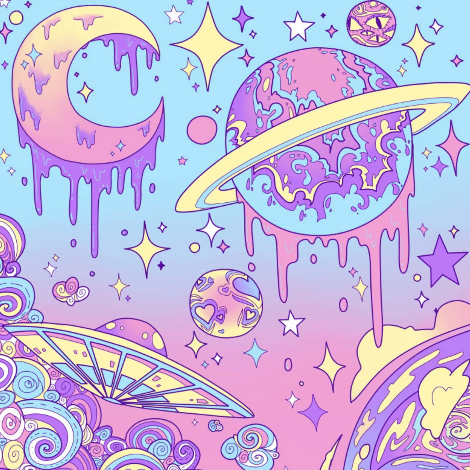 哥特粉彩星球 壁纸