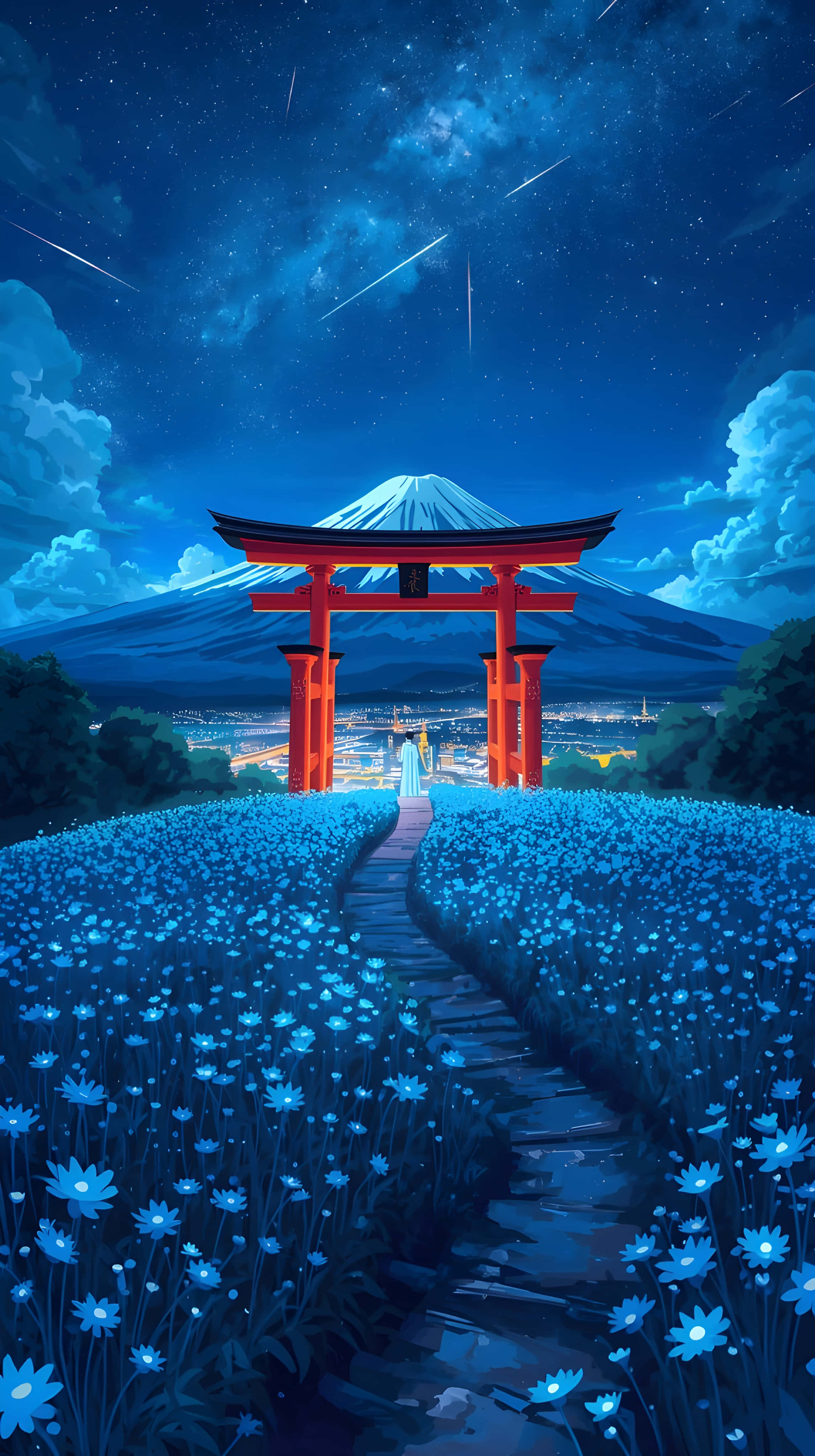 唯美动漫风格日本夜景 壁纸