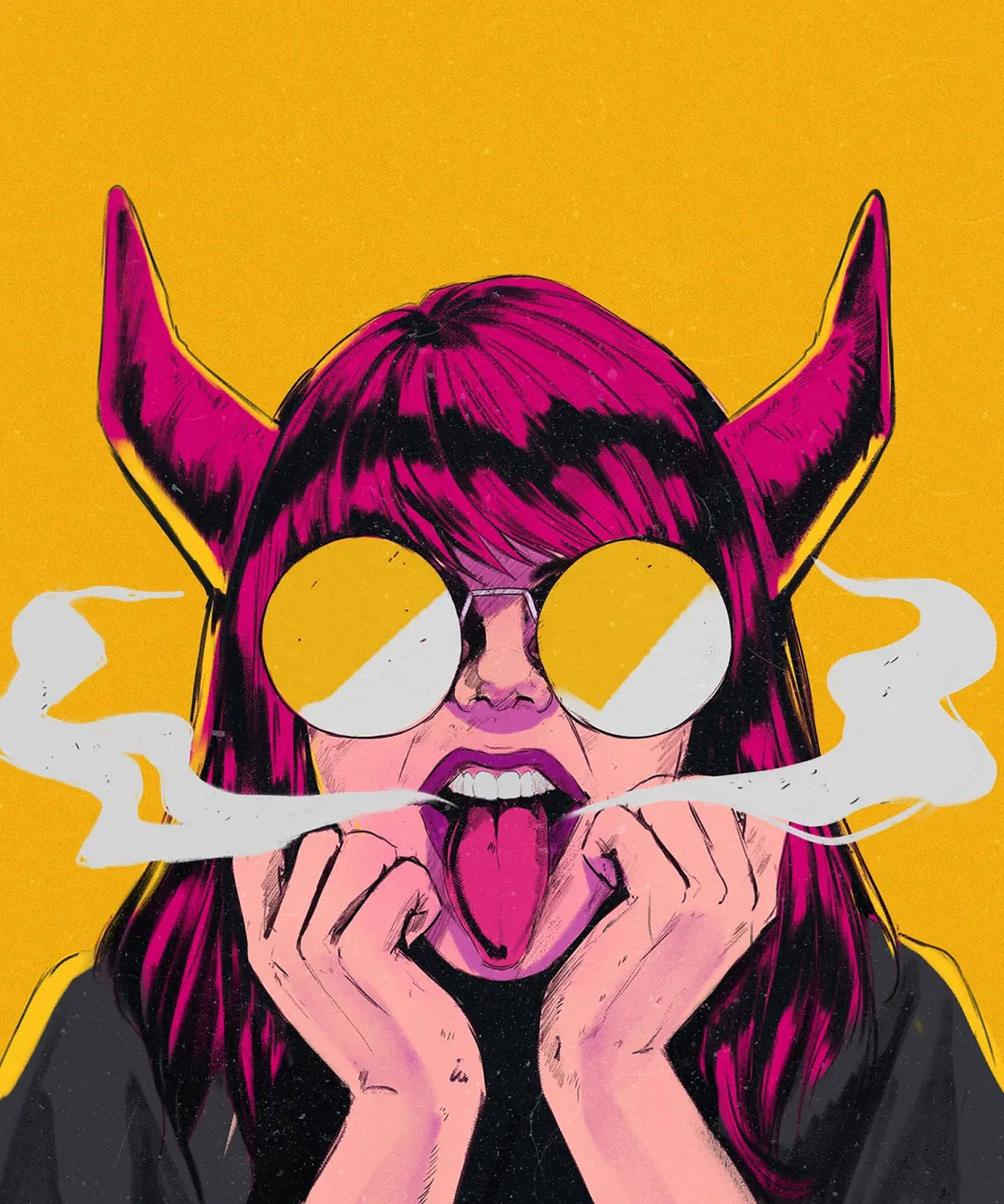 唯美吸烟女孩 壁纸
