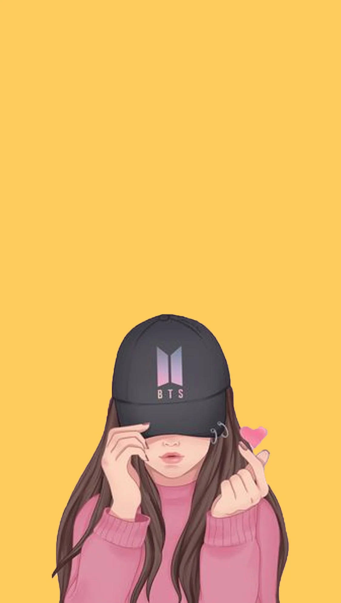 唯美女孩BTS鸭舌帽 壁纸