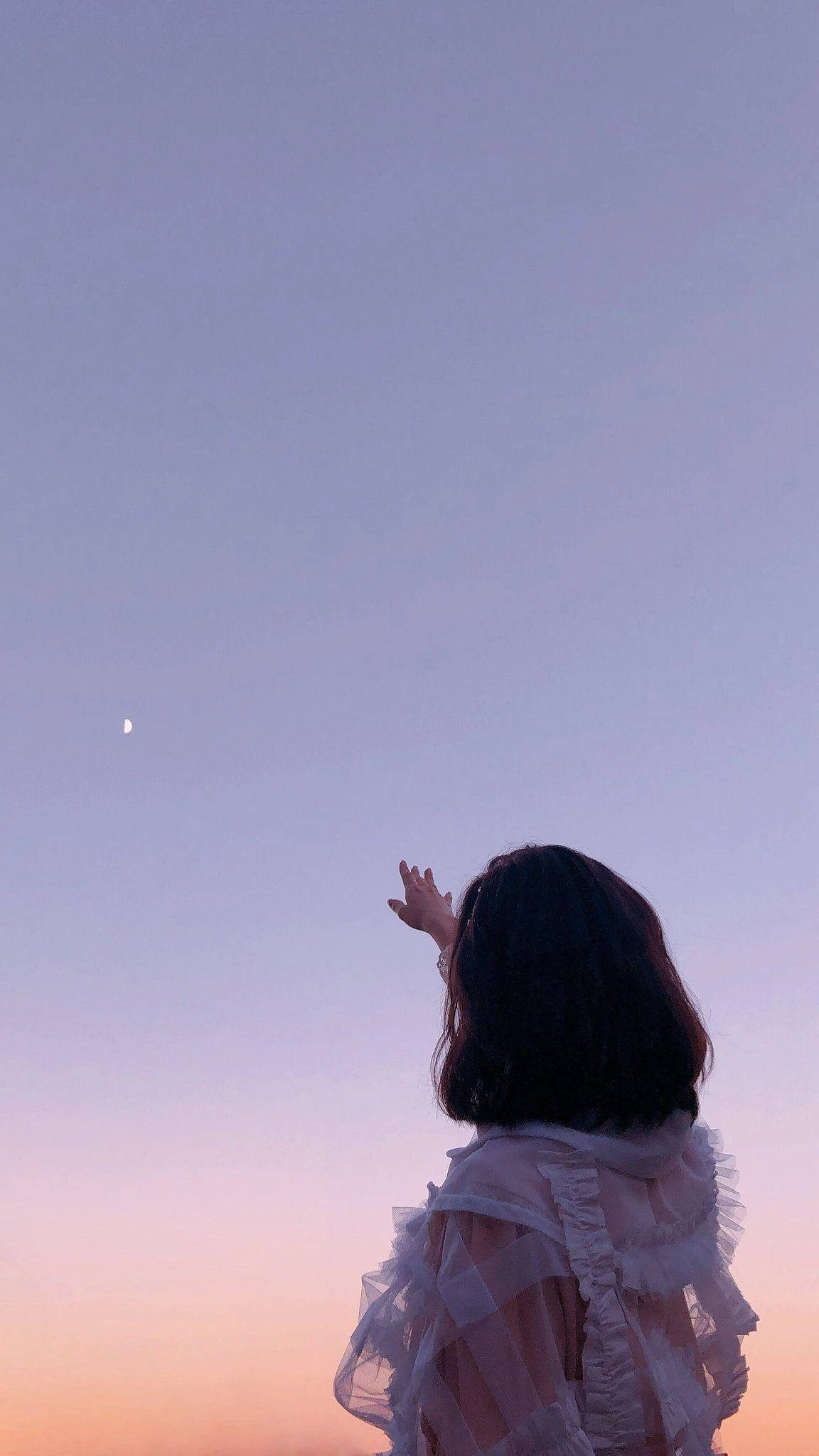 唯美少女摘星 壁纸